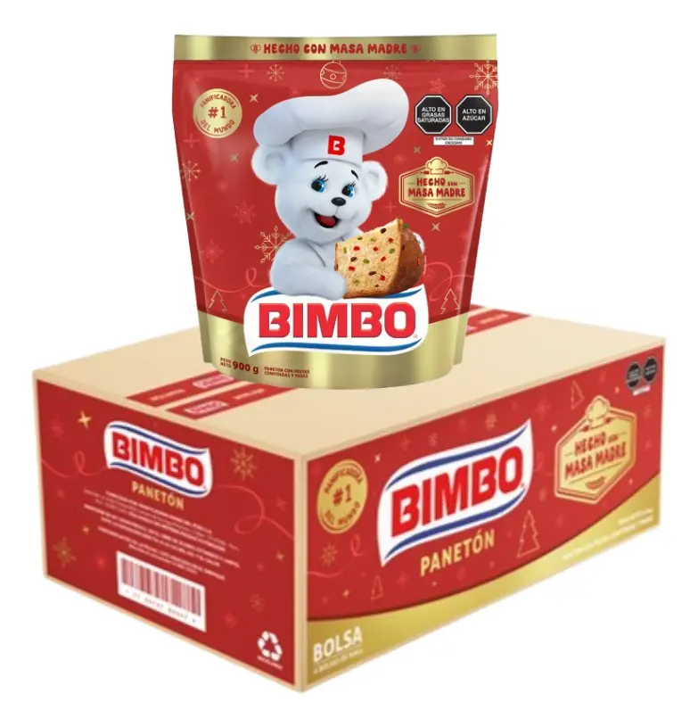 Caja de 6 unidades Panetón Bimbo bolsa 900 g