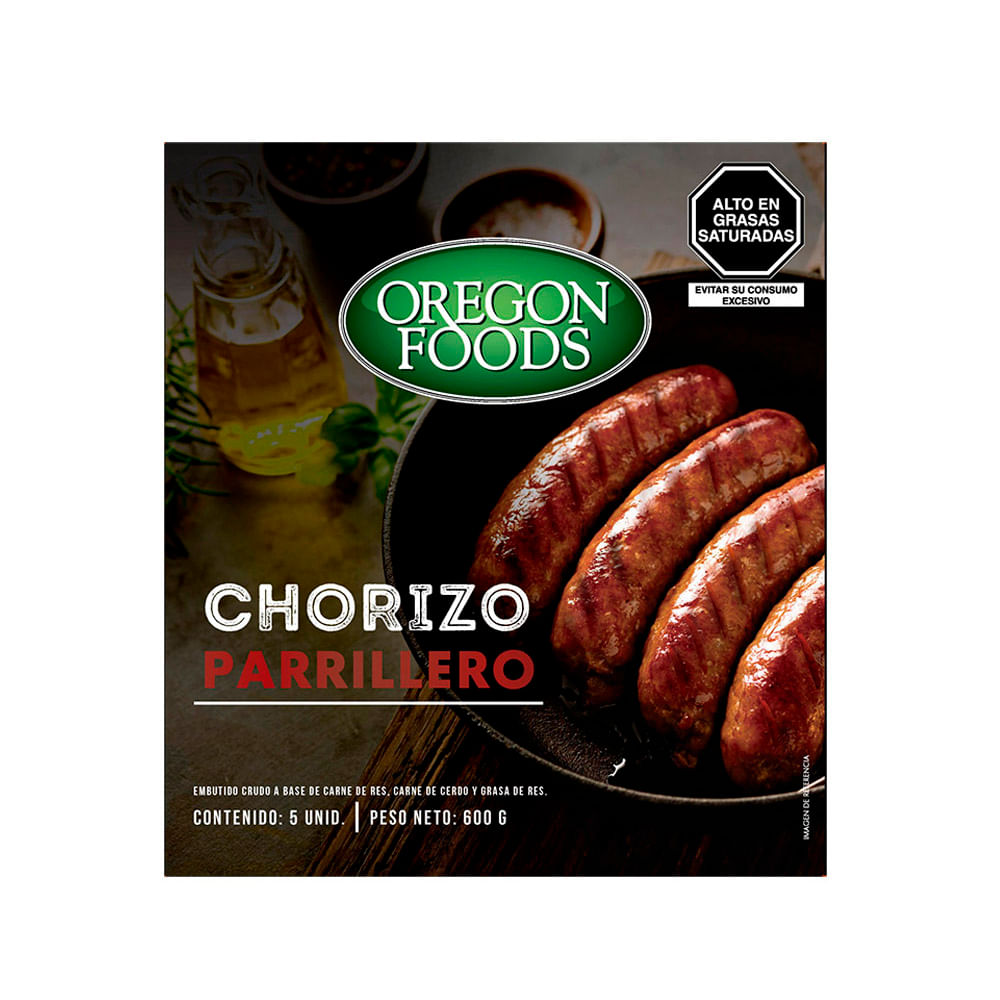 Chorizo Parrillero caja x 600 gr Oregon Foods