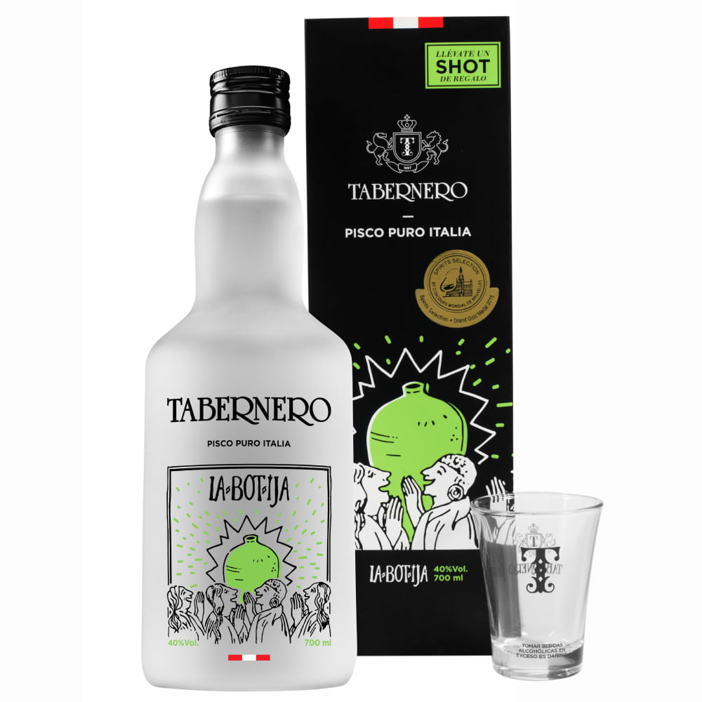 La Botija Pisco Italia Tabernero 700ml +Shot
