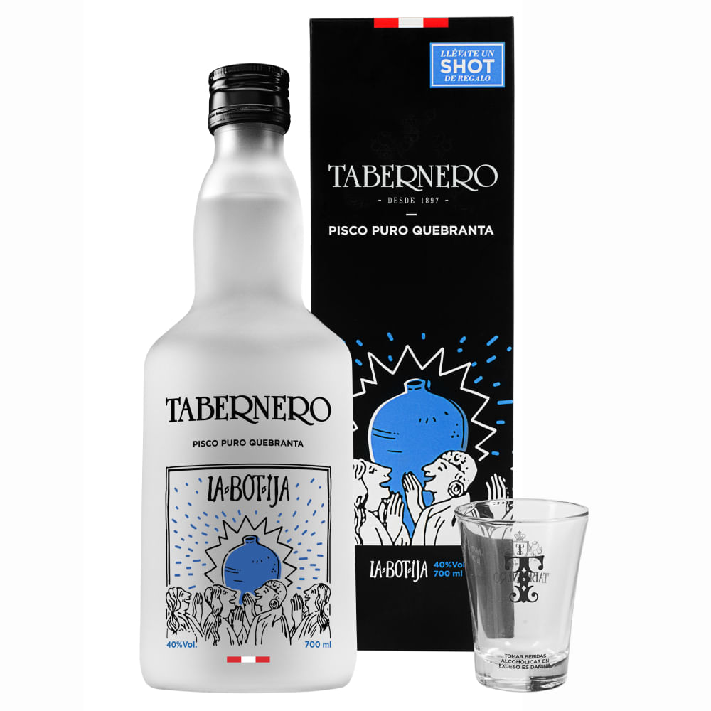 La Botija Pisco Quebranta Tabernero 700ml + Shot