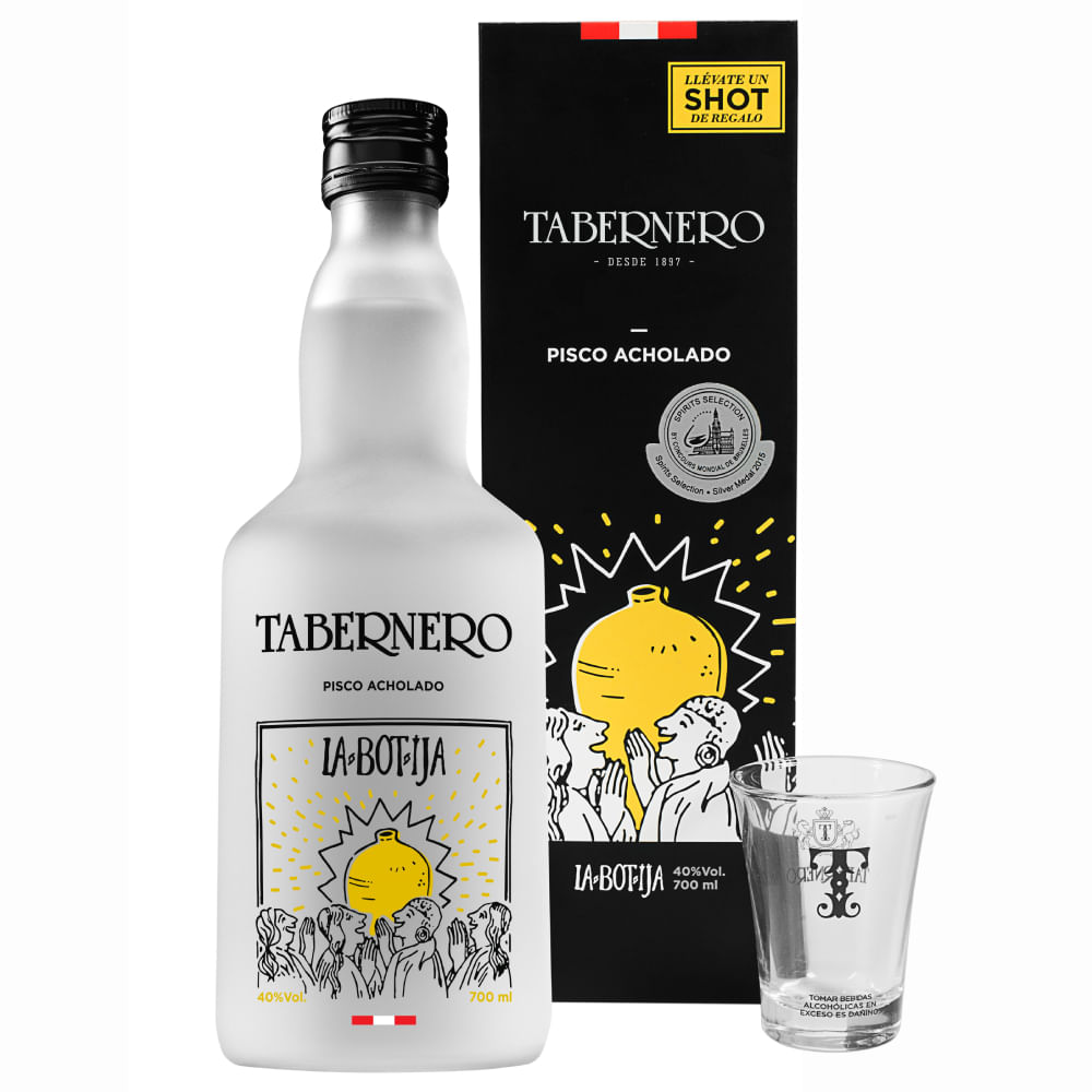 La Botija Pisco Acholado Tabernero 700ml + Shot