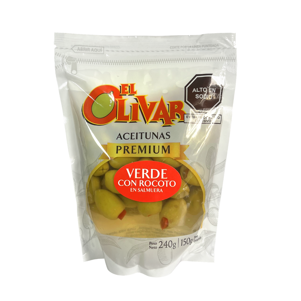 DOYPACK ACEITUNA VERDE SELECCIONADA RELLENA C/ROCOTO X 240GR