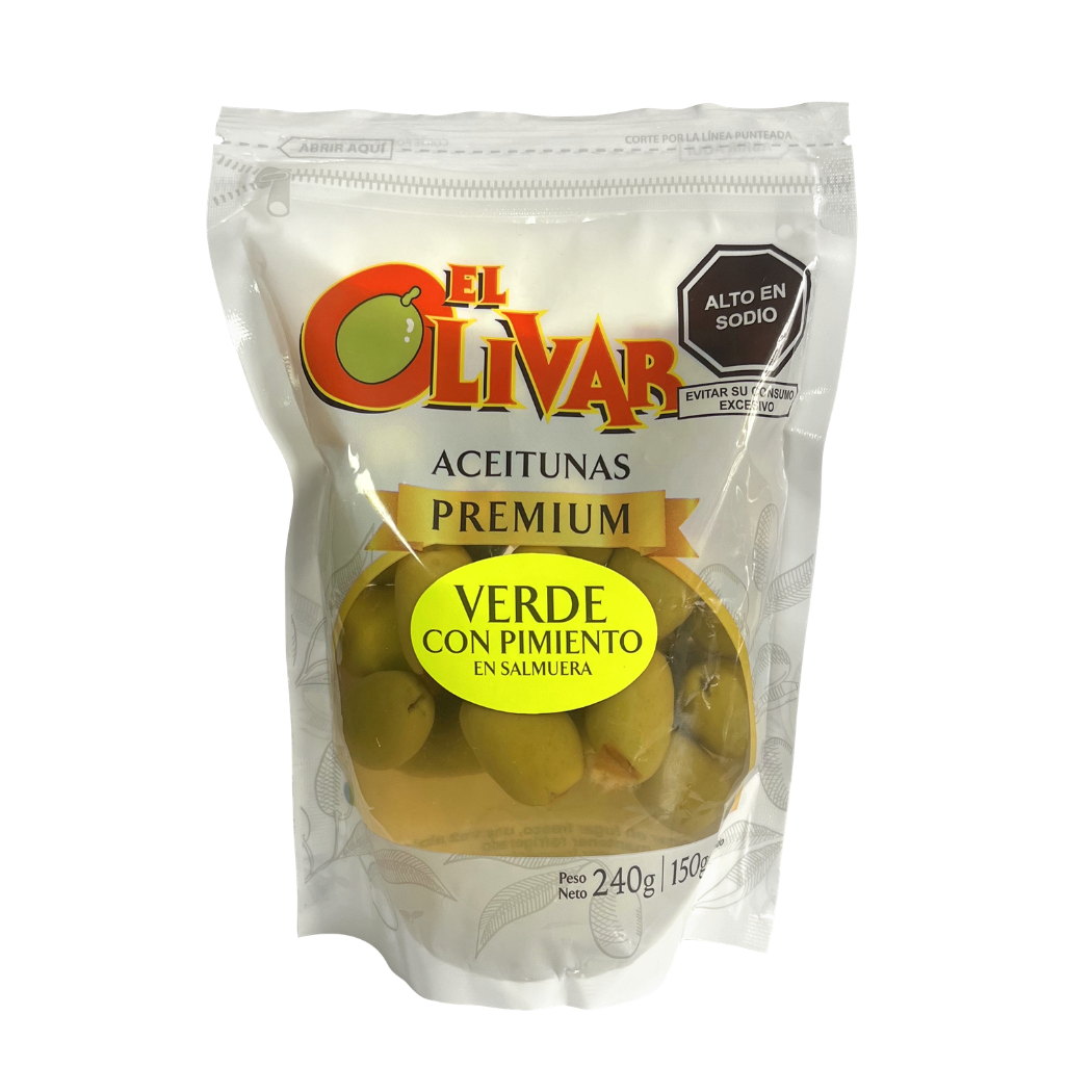 DOYPACK ACEITUNA VERDE SELECCIONADA RELLENA C/PIMIENTO X 240GR